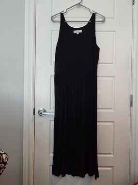 LOFT Navy Blue Sleeveless Maxi Dress With Cut-Out Back